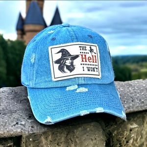 Witchy Vibes Distressed Dad Hat | The Hell I Won't | Patch Hat